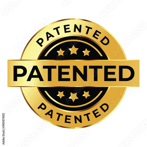 Wallpaper Mural Gold Patented Seal Icon – Official Patent Protection Approval Badge Torontodigital.ca