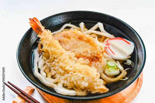 海老とれんこん天うどん