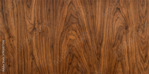 A dark brown hardwood timber plank surface features a natural grain pattern and textured oak wood material, ideal for a rustic wall panel, floor, or furniture design