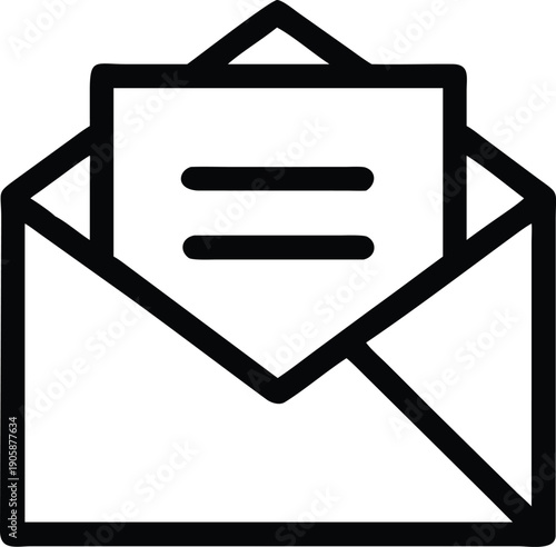 closed envelope mail icon in modern black outline style