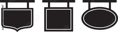 Black and white blank label shield