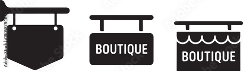Black and white boutique store sign shop sign signage