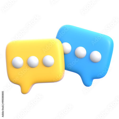 Communication concept speech bubbles with ellipsis 3D icon