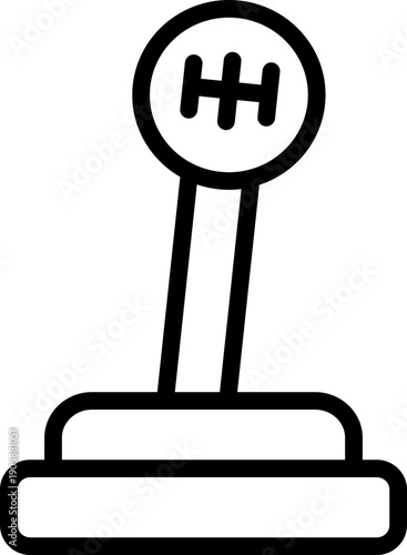 Gearshift Transmission line Icon, Manual Gear Shift Symbol, Car Gear Lever Icon
