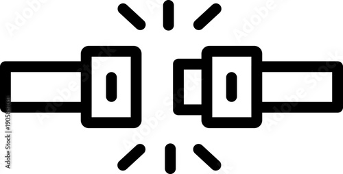 Safety Belt Seatbelt line Icon, Car Seat Belt Symbol, Vehicle Safety Restraint Icon