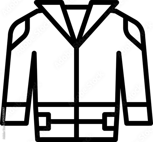 Race Jacket Racing Apparel line Icon, Motorsport Jacket Symbol, Racing Driver Jacket Icon