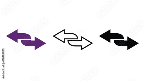 Arrow icons in purple, white, and black colors for direction signs