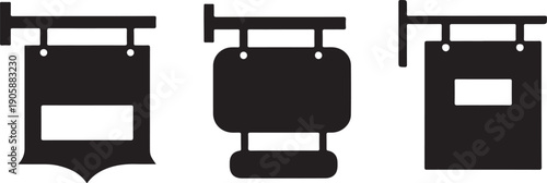 Black and white hanging price tags with rectangular labels hanging tags