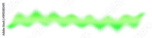 Abstract green wave swirl ripple lines blur effect isolated on white background.