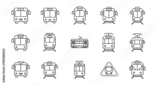 Train Fronts and Shapes Icons.