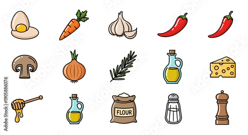 Variety of Food Ingredients and Spices.