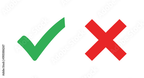 Green checkmark and red x symbols representing correct and incorrect silhouette