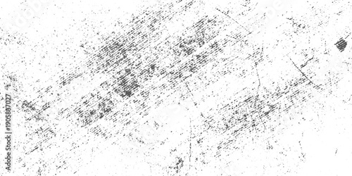 Abstract Dusty Surface and Rough Dirty Wall Background, Worn and Weathered Vector Illustration with Old Black Grunge Texture and Dust Overlay on White.