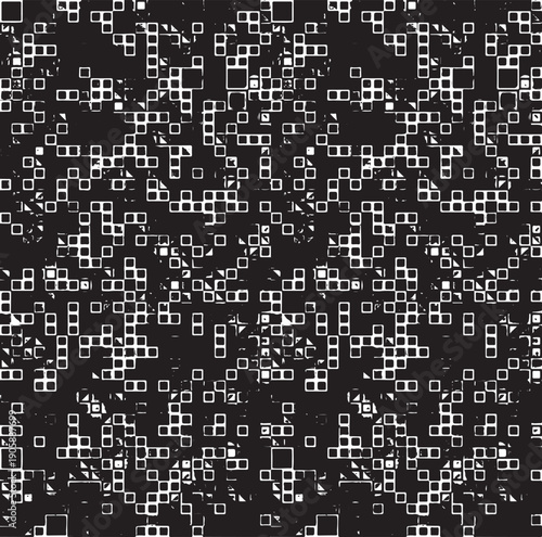 Wallpaper Mural Black and white geometric pattern. Tileable texture background. Torontodigital.ca
