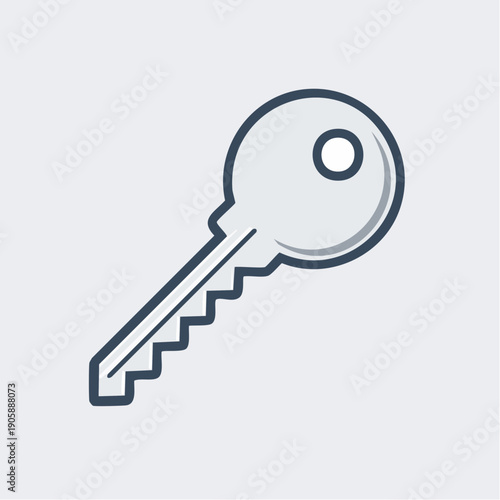 A stylized illustration of a key on a plain background