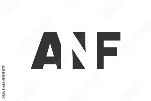 ANF logo design. Initial letter A N F bold font style for tech startups, consulting, corporate branding. Creative company name, headlines typography identity, trendy logotype.