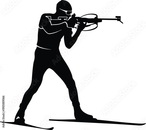 Biathlon Athlete Shooting Silhouette