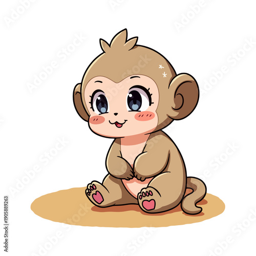 Cute Macaque Clipart 09