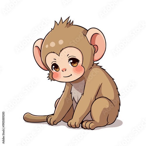 Cute Macaque Clipart 07