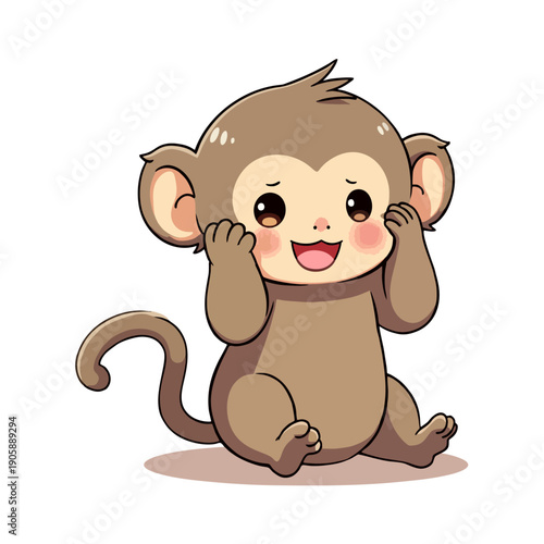 Cute Macaque Clipart 06