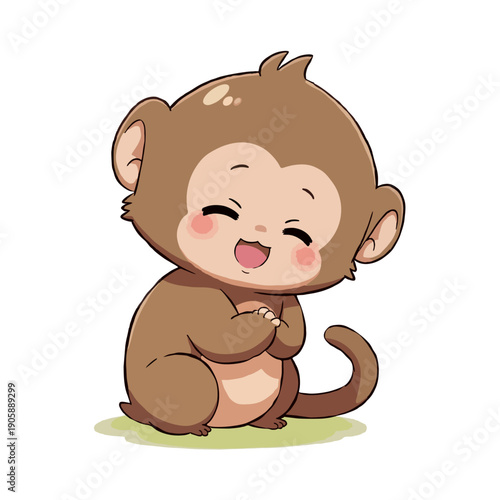 Cute Macaque Clipart 04