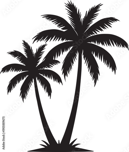 Palm tree silhouette vector illustration isolated on white background