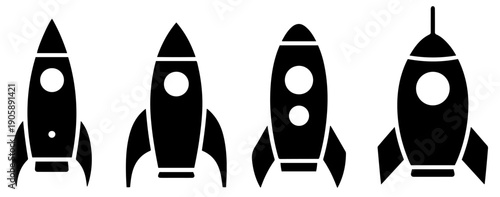 rocket icon set for business startup