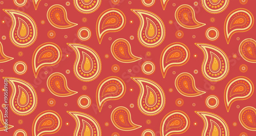 Texture stroke in graphic paisley. Detailed swirling as drawn swirl. Repeating seamless pattern to classical card.