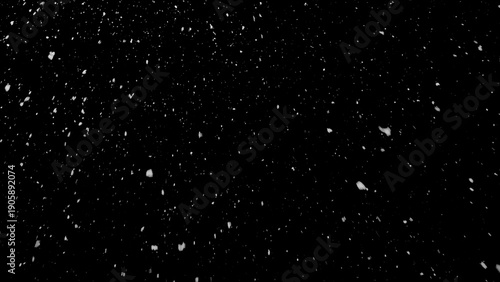 Obraz na płótnie Freeze motion of natural snow falling on black background