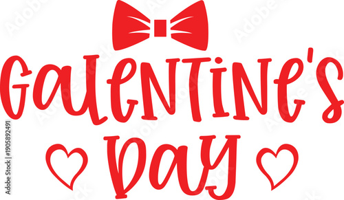 Galentine's Day valentine typography text on plain white transparent isolated background for card, shirt, hoodie, sweatshirt, apparel, tag, mug, icon, poster or badge