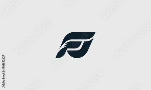 Modern abstract letter F logo with dynamic motion lines. Stylish abstract logo with dynamic lines conveying motion and energy.
