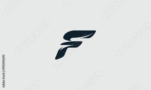 Modern abstract letter F logo with dynamic motion lines. Stylish abstract logo with dynamic lines conveying motion and energy.