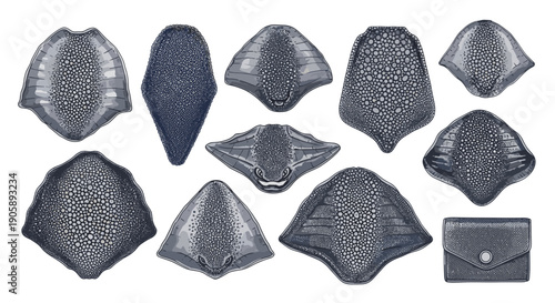 Collection of various fossilized shark teeth