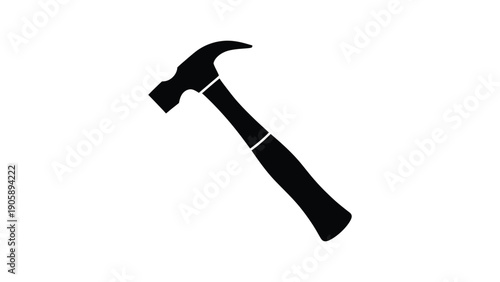 Hammer tool silhouette icon illustration representing construction repair carpentry building work and industrial craftsmanship concept