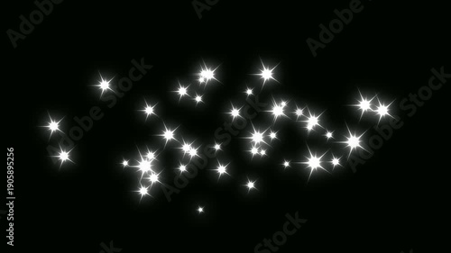 Wallpaper Mural Shining glitter star sparkle animation, elegant falling star shower with bright lens flares, decorative starlight elements for festive holiday visuals on black background seamless loop. 4k video Torontodigital.ca