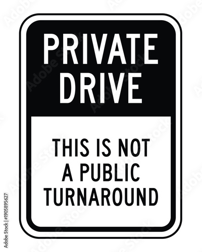 Professional Inverted PRIVATE DRIVE Regulatory Sign – Black and White Facility Access Notice Not a Public Turnaround