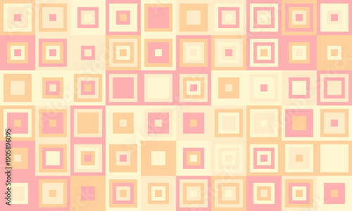 Pastel geometric pattern featuring nested squares in soft pink and beige tones.  Perfect for backgrounds, textile designs, or modern branding.
