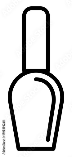 Sleek minimalist nail polish bottle icon in black line art. Perfect for beauty salon branding, manicure service menus, or cosmetic website designs. Modern, professional, and versatile.