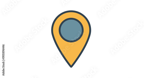 Yellow Map Pin Icon Pointer Symbol.