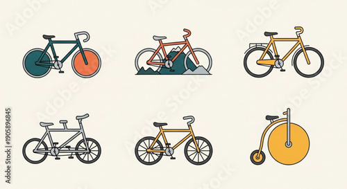set of bicycle icons