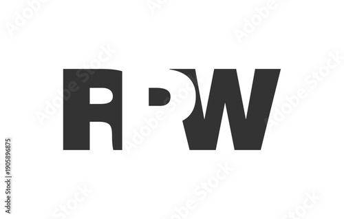 RPW logo design. Initial letter R P W bold font style for tech startups, consulting, corporate branding. Creative company name, headlines typography identity, trendy logotype.