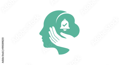 Mental health awareness and self care concept with hand supporting head.