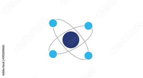 Atom Structure with Electron Orbit.