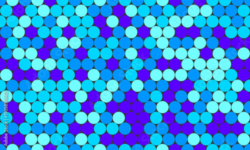 Abstract vibrant blue and purple circle mosaic pattern.  Perfect for backgrounds, website design, textile prints, or any project needing a modern, energetic feel.