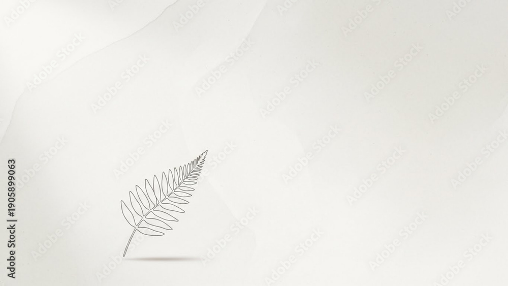 Fototapeta premium Elegant fern leaf illustration on minimalist background