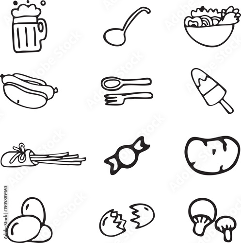 Food and drink concept illustration for restaurant, cafe, menu design, food delivery apps, and culinary content.