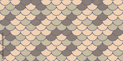 Elegant seamless pattern featuring overlapping scales in muted earth tones.  Ideal for textile design, website backgrounds, or any project needing a sophisticated, textured aesthetic.