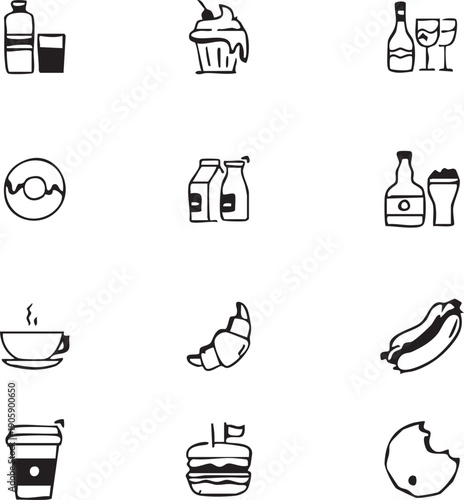 Food and drink concept illustration for restaurant, cafe, menu design, food delivery apps, and culinary content.