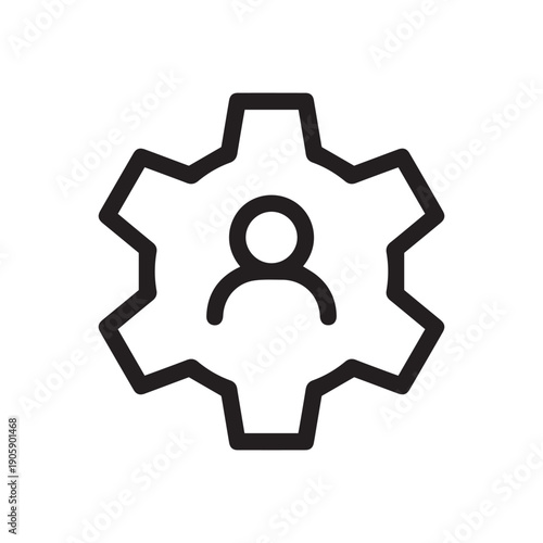 Account settings isolated icon, profile options vector icon with editable stroke
