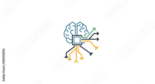 Brain with digital connections technology.